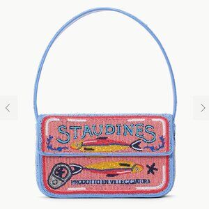 NWT STAUD Tommy Beaded Bag, Staudines Pink